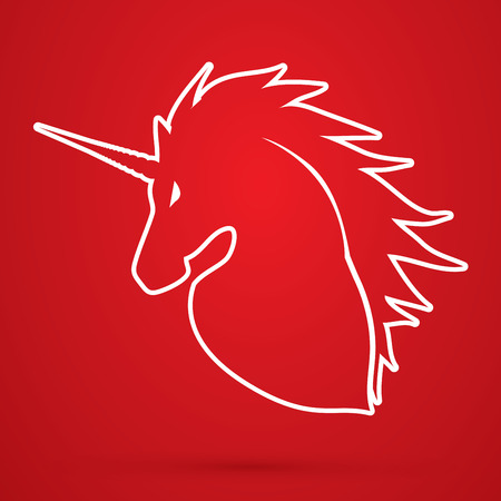 Unicorn Head designed using outline graphic vector.のイラスト素材
