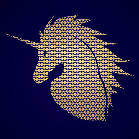 Unicorn Head designed using line geometric pattern graphic vector.のイラスト素材