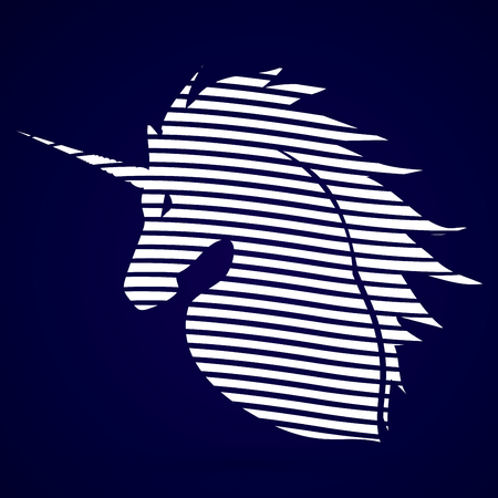 Unicorn Head designed using line brush graphic vector.のイラスト素材