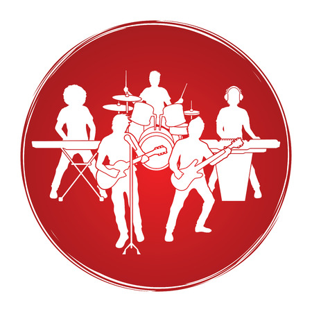 Music Bands designed on grunge cycle background graphic vectorのイラスト素材
