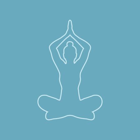Yoga Sitting pose outline graphic vector.のイラスト素材