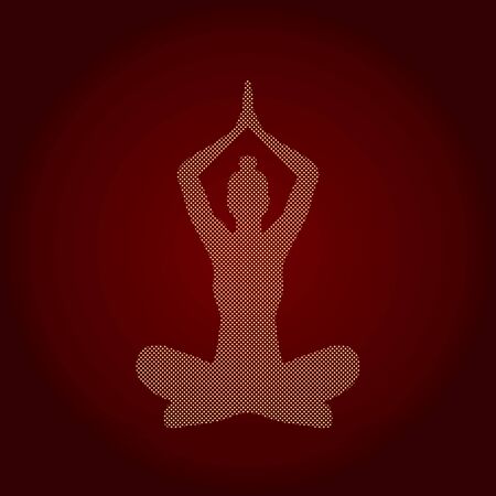 Yoga Sitting pose designed using dots pattern graphic vector.のイラスト素材