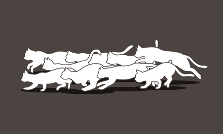 Cats nine lives graphic vector.のイラスト素材