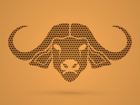 Buffalo head designed using geometric pattern graphic vector.のイラスト素材