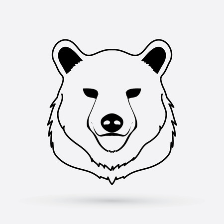 Bear Head designed using outline graphic vector.のイラスト素材