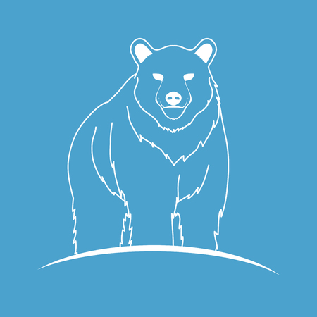 Bear Standing designed using outline graphic vector.のイラスト素材