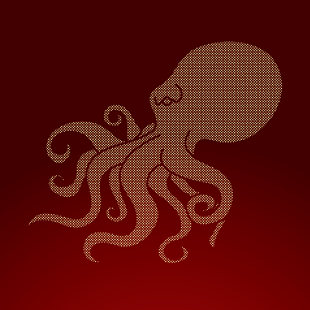 Octopus designed using dots pattern graphic vector.のイラスト素材
