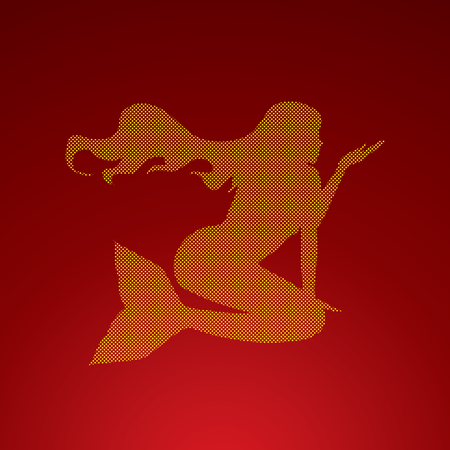 Mermaid designed using dot pixels graphic vector.のイラスト素材