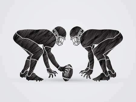 American Football prepare to battle designed using grunge brush graphic vectorのイラスト素材