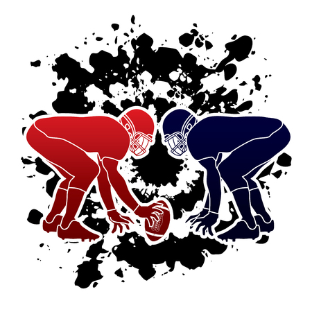 American Football prepare to battle designed on splatter ink background graphic vectorのイラスト素材