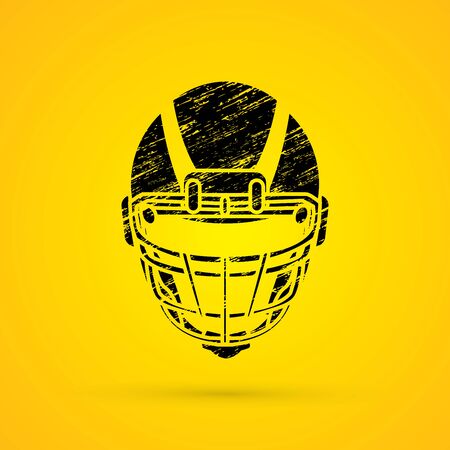 American football Helmet designed using grunge brush graphic vector.のイラスト素材