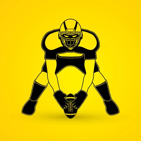 American football player front view graphic vectorのイラスト素材