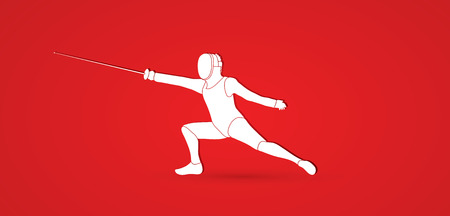 Fencing action graphic vector.のイラスト素材