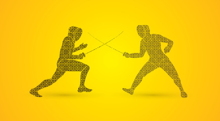 Fencing Fighter designed using luxury pattern graphic vectorのイラスト素材