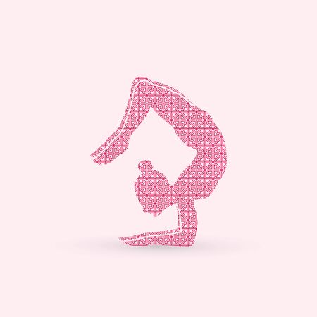 Yoga pose designed using geometric pattern graphic vector.のイラスト素材