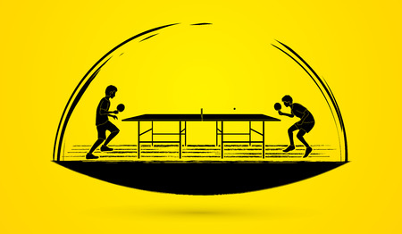 Ping pong 2 player graphic vector.のイラスト素材