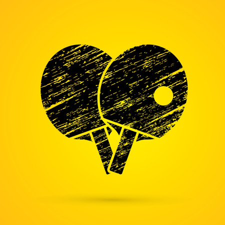 Rackets for playing ping pong table tennis designed using grunge brush graphic vector.のイラスト素材