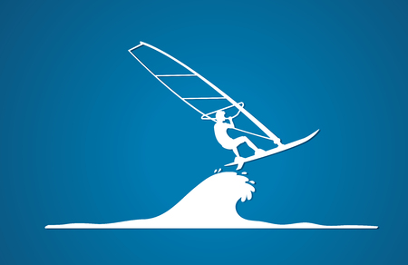 Windsurfing graphic vector.のイラスト素材