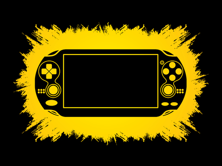 Game designed on grunge frame background graphic vector.のイラスト素材