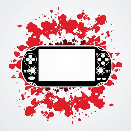 Game designed on splatter ink background graphic vector.のイラスト素材