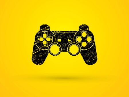 Game Joystick designed using grunge brush graphic vector.