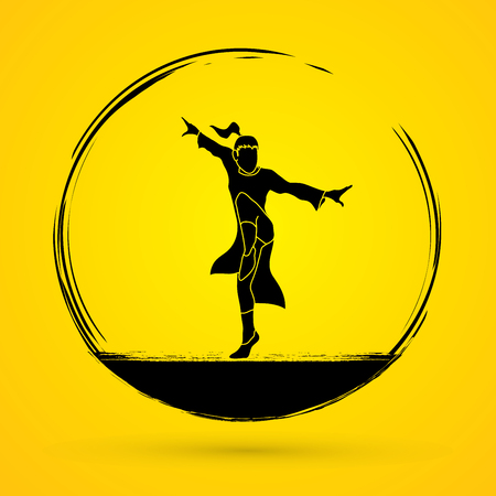 Kung fu pose graphic vector.のイラスト素材