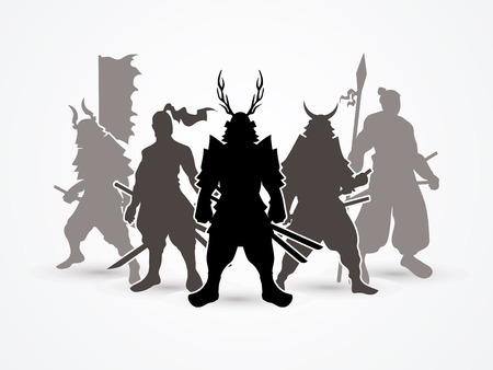 Samurai Warrior pose graphic vector.のイラスト素材