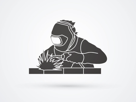 Welder working welding graphic vectorのイラスト素材