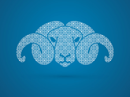 Sheep head with big horn designed using luxury pattern graphic vector.のイラスト素材