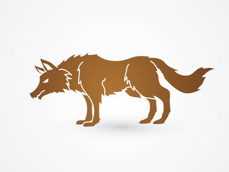 Wolf standing graphic vectorのイラスト素材