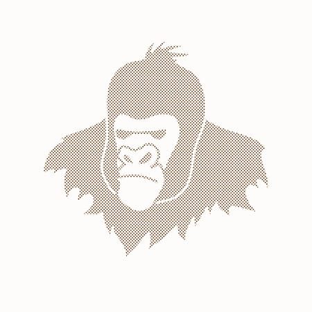 Gorilla Head designed using dots pixels graphic vector.のイラスト素材