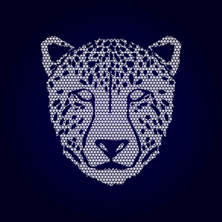 Cheetah face designed using geometric pattern graphic .のイラスト素材