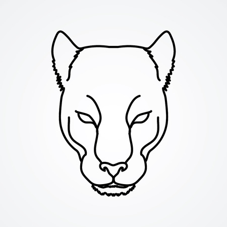 Black Panther Head outline graphic vector.のイラスト素材