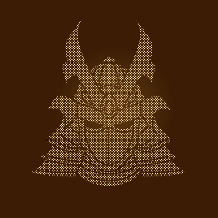 Samurai mask designed using dots pixels graphic vector.のイラスト素材