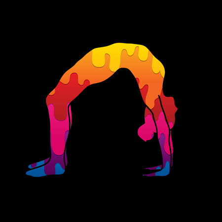 Yoga pose designed using melting colors graphic vector.のイラスト素材