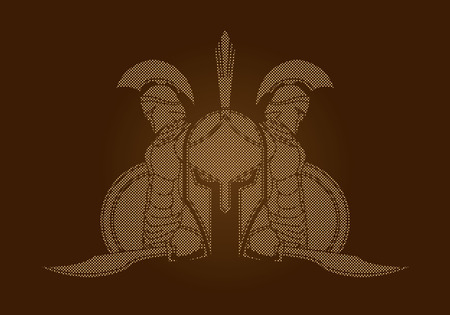Spartan warrior pose designed using dots pixels graphic vector.のイラスト素材
