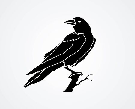 Crow art graphic vector.のイラスト素材