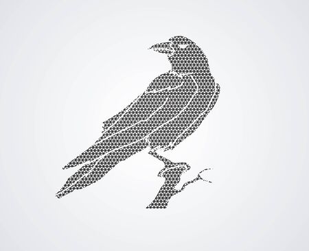 Crow designed using geometric pattern graphic vector.のイラスト素材