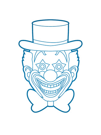 Clown head, smile face outline graphic vector.のイラスト素材
