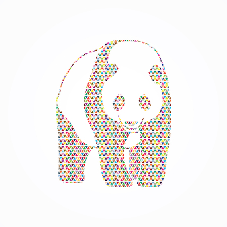 Panda standing designed using mosaic pattern graphic vectorのイラスト素材