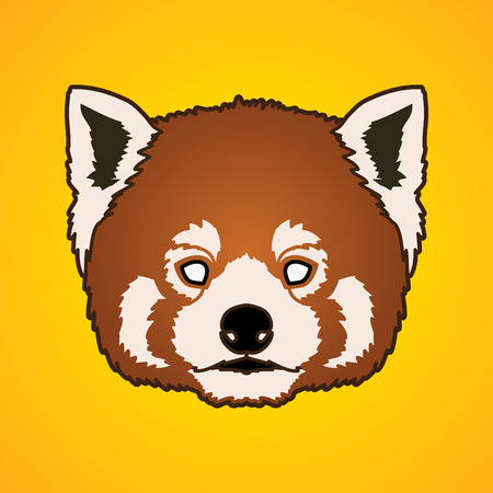 Red Panda Face head graphic vector.のイラスト素材