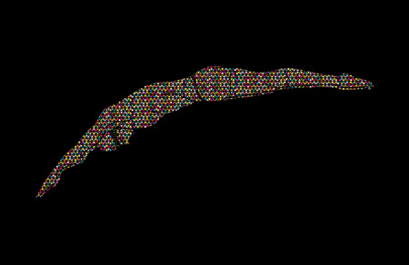 Man jumping into swimming pool designed using colorful mosaic pattern graphic vectorのイラスト素材