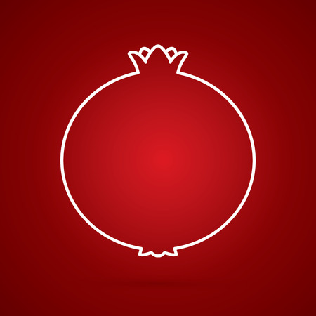 Pomegranate fruit outline graphic vector.のイラスト素材