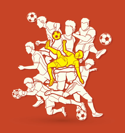 Soccer player team composition graphic vector.のイラスト素材