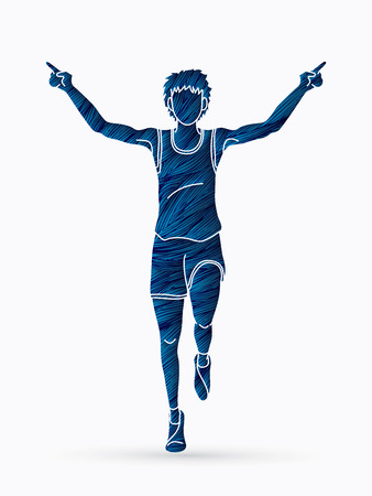 Runner jogger, Athletic Running , the winner graphic vectorのイラスト素材
