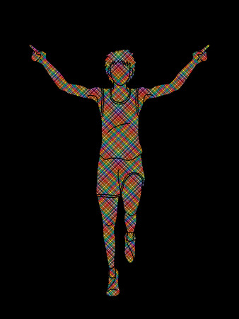 Athlete Running , the winner graphic vectorのイラスト素材