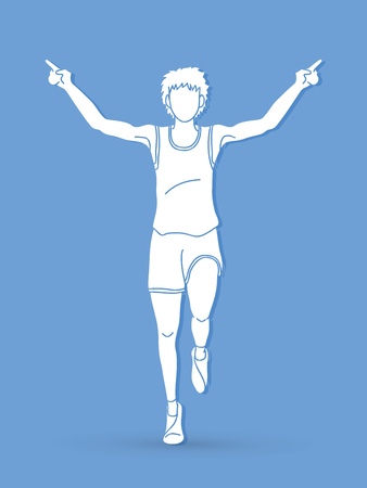 Running action, Marathon Runner, Start running graphic vector.のイラスト素材