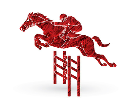 Riding horse, Race horse, Jockey Equestrian designed using grunge brush graphic vector.のイラスト素材