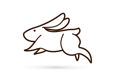 Rabbit jumping graphic vectorのイラスト素材