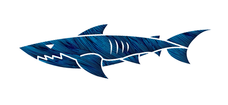 Shark swim graphic vectorのイラスト素材